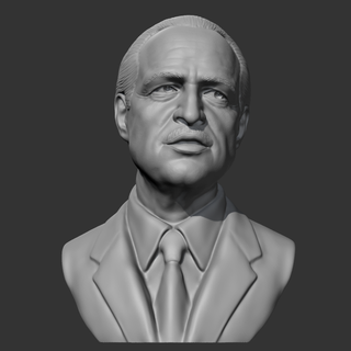 marlon brando sculpture character people human head portrait bust figure man face statue actor 3d print model - Mito3D