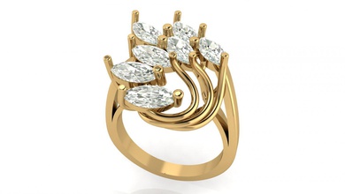 marquise Verlobungsring gold pearl Niedlich engagement Platin ring Silber cocktail diamond Diamanten bedruckbar ist gem lady cnc marquese Luxus Juwel jewell Juwelen Schmuck 3d print model - Mito3D
