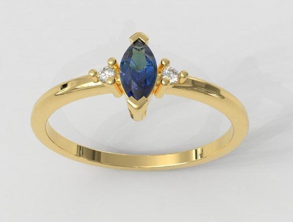 marchesa pietra preziosa squillare anelli oro gioielleria paulorani moda classico moderno argento design diamante gemma classic ring marquise 3d print model - Mito3D