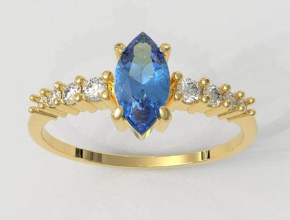 markiz yüzük yüzükler altın gold ring takı jewelry rings paulorani 39 ye modaya uygun moda modern gümüş marquise gemstone diamond classic lüks yazdırılabilir 3d print model - Mito3D