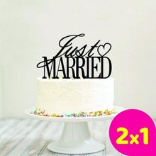 married cake topper 3d print model in signs logos 3dexport wedding party 3d print model - Mito3D