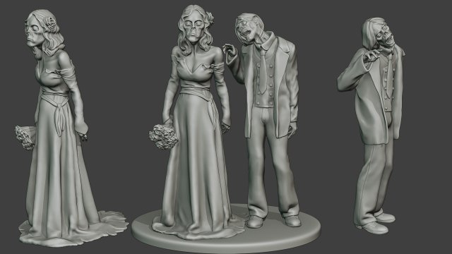 verheiratet beiläufig zombies cz2 3d drucken modell figuren 3dexport miniatur zahl skulptur armee amerikanisch weiblich männlich zombie korruption apokalypse lebensmittel gehirn getränk elvis presley sklave 3D print model - Mito3D