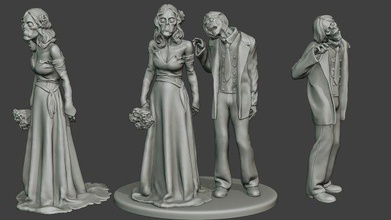 verheiratet beiläufig zombies cz2 3d drucken modell figuren 3dexport miniatur zahl skulptur armee amerikanisch weiblich männlich zombie korruption apokalypse lebensmittel gehirn getränk elvis presley sklave 3d print model - Mito3D