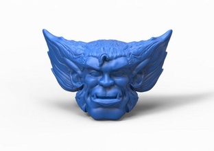 marvel legends beasts head 3d print model in figurines 3dexport beast x-men printable 3d print model - Mito3D