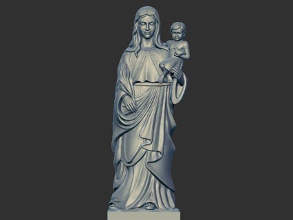 María niño Jesús escultura Arte diseño personaje modelo mérito Dios Buda Ganesha hembra dama cnc figura juguete estatua pose 3d print model - Mito3D