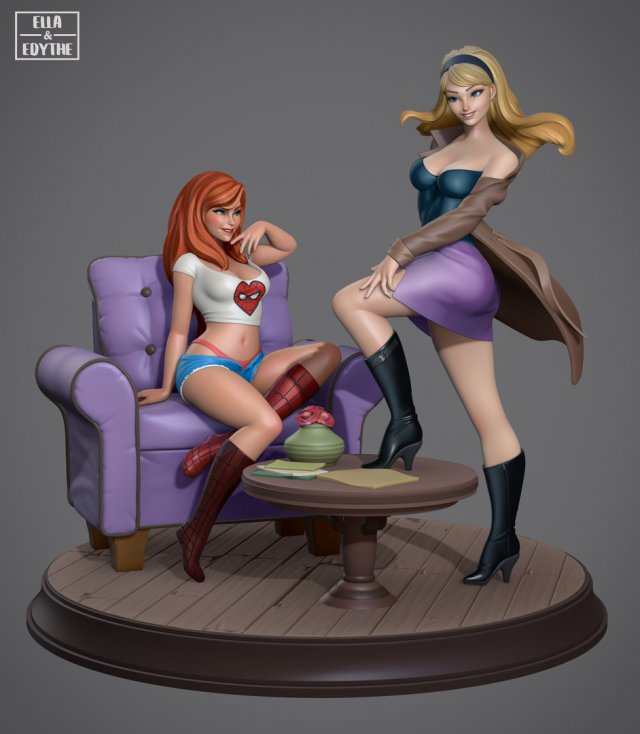 Mary Jane Gwen Stacy 3d Yazdır minyatürler figürinler Sanat Kadın heykel Alice rüzgar ülkesi güzellik Annie okçu Luna metroid Samus 3D print model - Mito3D