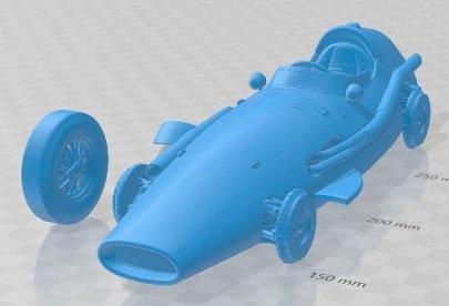 maserati 250f 1956 printable car automotive diorama modeling hobby solid scale model 3d print model - Mito3D