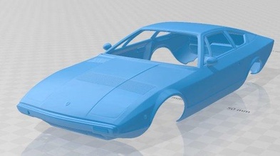 maserati khamsin 1977 printable body car 3d print model in automotive 3dexport slot scalextric tamiya rc miniz hobby micro 3d print model - Mito3D