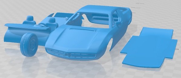 Maserati merak 1972 yazdırılabilir araba yuva ölçülü Tamiya rc miniz hobi mikro 3D print model - Mito3D