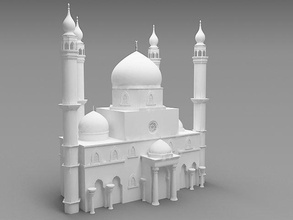 Moschee Lehm frei 3d Modell 3d print model - Mito3D