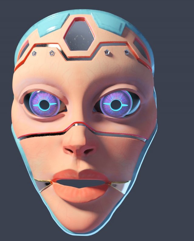 máscara cyberpunk mujer lentes 3D print model - Mito3D