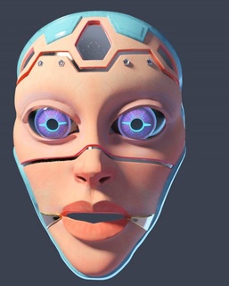 mascarar cyberpunk mulher óculos 3d print model - Mito3D