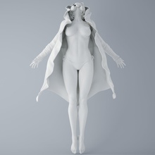 mask female fighter 3d print model in woman 3dexport lady girl fashion perfect sexy naked seduction body cloak warrior toy sculpture bikini jumping fly 3d print model - Mito3D