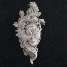 masque fille empereur Byzance bijoux pendentif 3d print model - Mito3D