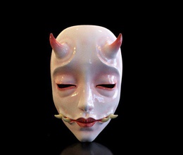 máscara Japón japonés horror estilo Arte 3d print model - Mito3D