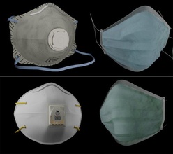masque respirateur protection covid19 pack 3d modèle in médical équipement 3dexport cuisine coronavirus épidémie pandémie maladie hôpital docteur equipement visages nez bouche sécurité 3d print model - Mito3D