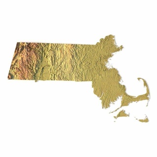 Massachusetts stl 3d impressão modelo terreno EUA país América arte mapa 3d print model - Mito3D