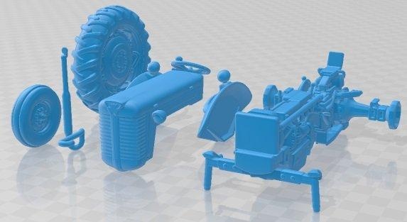 Massey Ferguson 65 imprimable tracteur automobile fente scalextric tamiya rc miniz loisir micro moulé pression 3d print model - Mito3D