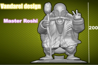 master roshi 3d print model in sculpture 3dexport dbz goku buu goten gogeta dragon ballz ss saiyan super buma broly cell majin yamcha vegetta shenron 3d print model - Mito3D