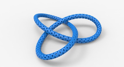 math object 0018 mathematical mathart abstract geometric geometry shape knot twisted voronoi pretzel 3dprint 3dprintable stl shapeways luxxeon 3d print model - Mito3D