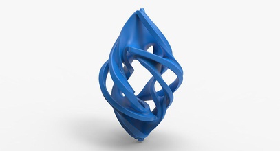 math object 0023 mathematical mathart sculpture geometric geometry shape twisted luxxeon abstract watertight 3dprint 3dprintable stl stereolithography 3d print model - Mito3D