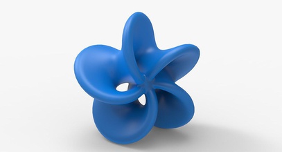 math-Objekt 0038 math mathematische mathobject Skulptur torus Sattel Form 3dprintable bedruckbar ist abstract geometrische Oberfläche minimal twisted pinwheel 3dprint luxxeon 3d print model - Mito3D