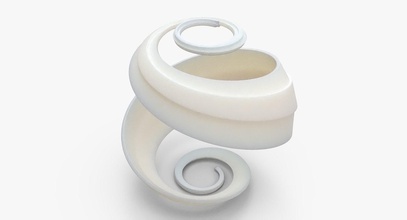 math-Objekt 0045 math mathematische mathart Skulptur abstract Spirale luxodrome sphere sphärisch helix Stirnrad geometrische geometrie twisted sphericalhelix luxxeon 3dprint bedruckbar ist 3d print model - Mito3D