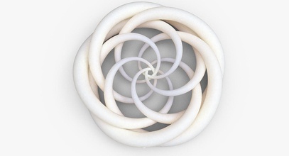 matemáticas objeto de 0047 matemática mathart escultura la espiral torus nudo trenzado hélice mandala diseño modelo el colgante resumen forma curva remolino bobina desplazamiento 3d print model - Mito3D