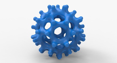 math object 007 mathematical art abstract geometric geometry bacteria virus scifi shape dodecahedron icosahedron luxxeon abstraction 3dprintable watertight 3d print model - Mito3D