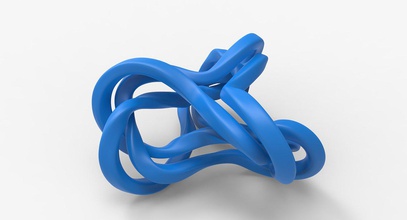 math object 008 mathematical art sculpture abstract geometric loop twisted knot luxxeon knotted mograph prop watertight 3dprintable shape 3d print model - Mito3D