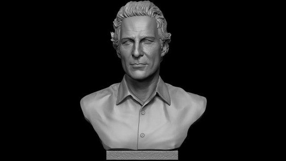 Matthieu McConaughey homme hollywood portrait acteur célébrité cinéma buste 3dprint imprimable impression Etats Unis Léonard Brad pitt Leo sculpture statue pop 3d print model - Mito3D