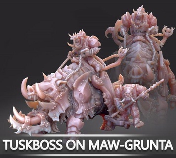 maw-grunta complete  board games maw-grunta warhammer warhammer40k 40k aos boar ork orruk age sigmar tuskboss boss krew  3d print model - Mito3D