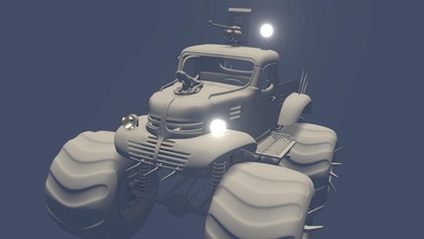 max wagen cyberpunk 3d drucken modell fahrzeug 3dexport verrückter wütend fiktion krieg straße film 3d print model - Mito3D