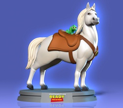 maximus Admirador arte cavalo desenho animado fofa estilizado 3d print model - Mito3D
