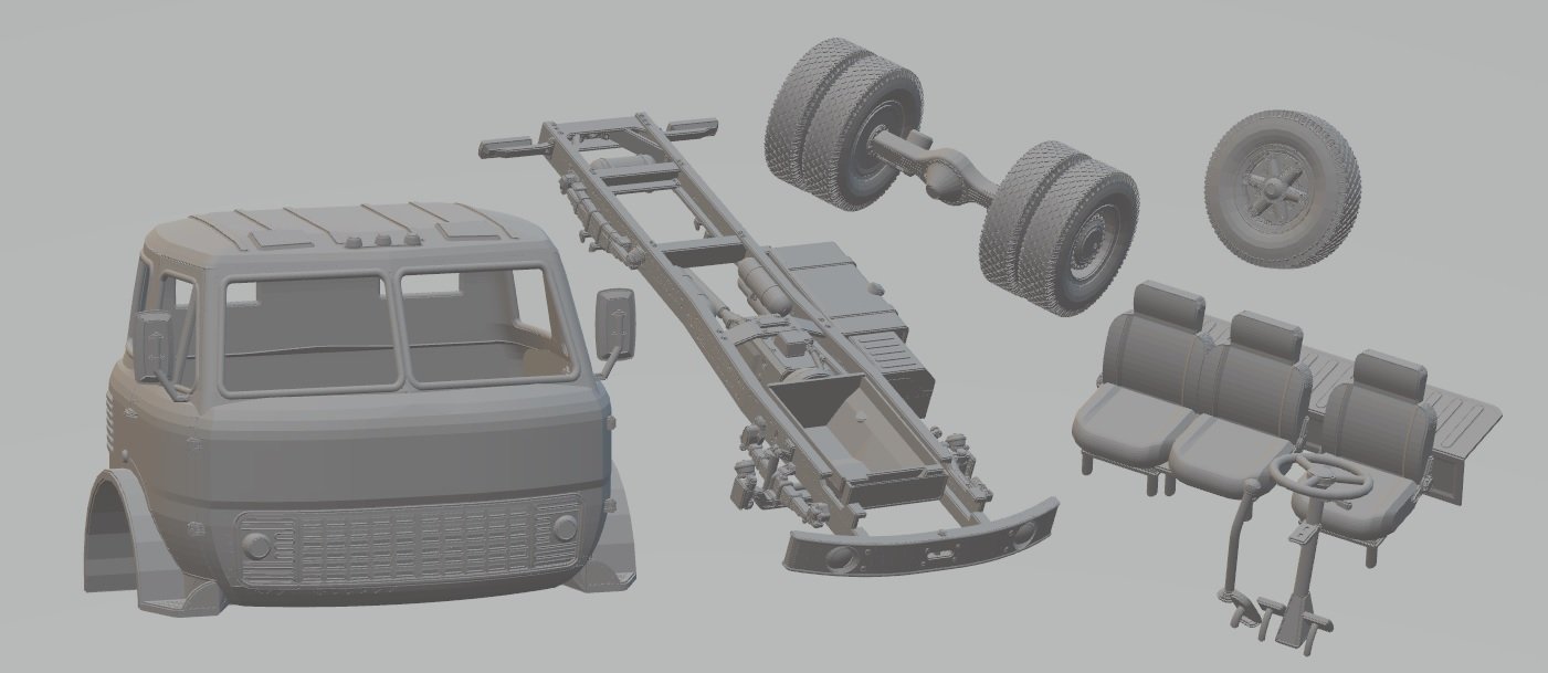 maz 500 imprimable camion 3d impression modèle in automobile 3dexport fente scalextric tamiya rc radio contrôle robot d'exploration coquille loisir 3D print model - Mito3D