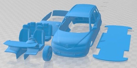 Mazda 2 2003 yazdırılabilir araba yuva ölçülü Tamiya rc miniz hobi mikro 3d print model - Mito3D