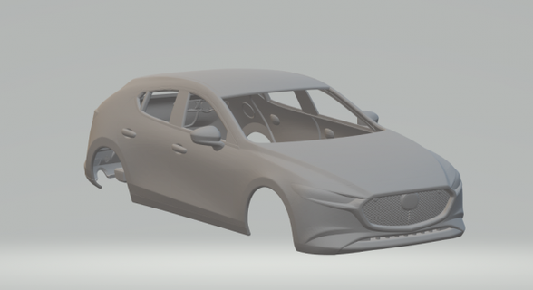 mazda 3 schiudere 2020 veicolo pressofuso hotwheels fessura slotcar slot car caldo giocattoli macchina 3dpirnt Stampa stampa stampabile 3d print model - Mito3D