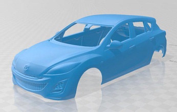 mazda 3 hatchback 2011 printable body car slot scalextric tamiya rc miniz hobby micro 3d print model - Mito3D
