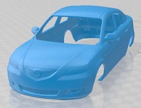 Mazda 3 sedan 2003 imprimível corpo carro fenda escalextrico Tamiya rc miniz passatempo micro 3d print model - Mito3D