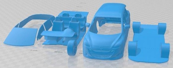 mazda 5 2011 imprimible coche vehiculo espacio scalextric Tamiya rc miniz pasatiempo micro 3d print model - Mito3D