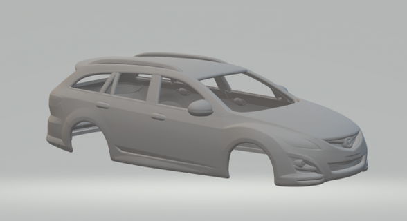 Mazda 6 3d impressão modelo veículo diecast hotwheels fenda slotcar slot car quente brinquedos carro 3dpirnt imprimível 3d print model - Mito3D