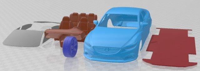 mazda 6 berlina 2015 stampabile macchina settore automobilistico fessura scalextric tamiya rc miniz passatempo micro pressofuso 3d print model - Mito3D