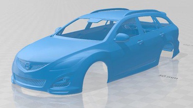 mazda 6 vagón 2011 imprimible cuerpo coche vehiculo espacio scalextric Tamiya rc miniz pasatiempo micro 3d print model - Mito3D