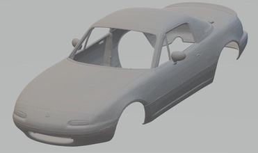 mazda miata 1995 imprimible cuerpo coche vehiculo 3d impresión modelo in automotor 3dexport cáscara rc radio controlar espacio scalextric tamiya antiguo clásico deriva 3d print model - Mito3D