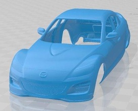 mazda rx 8 2008 imprimable corps voiture fente scalextric tamiya rc miniz loisir micro 3d print model - Mito3D