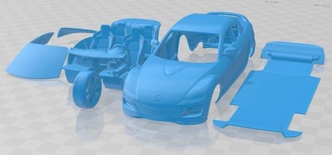 mazda rx-8 2008 printable car 3d print model in automotive 3dexport slot scalextric tamiya rc miniz hobby micro 3d print model - Mito3D