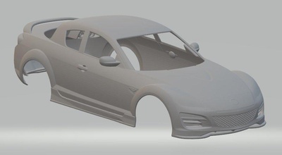 mazda rx 8 2008 imprimível corpo carro 3d impressão modelo in automotivo 3dexport fenda escalextrico tamiya rc miniz passatempo micro 3d print model - Mito3D