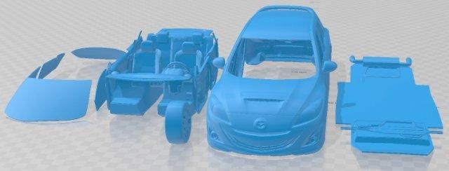 Mazdaspeed 3 2010 druckbar Wagen Automobil Slot scalextric tamiya rc miniz Hobby Mikro 3d print model - Mito3D