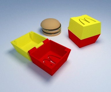 mcdonalds Hamburger caixa hambúrguer recipiente mcbox cozinha jantar armazenamento fast food Comida 3d print model - Mito3D