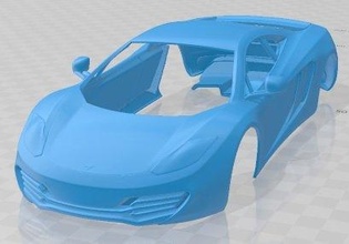 mclaren mp4 12c 2011 printable body car 3d print model in automotive 3dexport slot scalextric tamiya rc miniz hobby 3d print model - Mito3D
